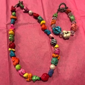 Stone necklace and bracelet